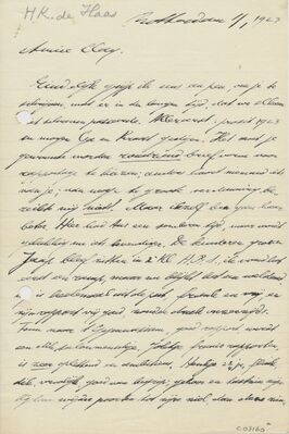 Correspondentie\C03160-a.jpg; C03160; Brief van H.K. de Haas aan Clay, 1 januari 1923; Brief
